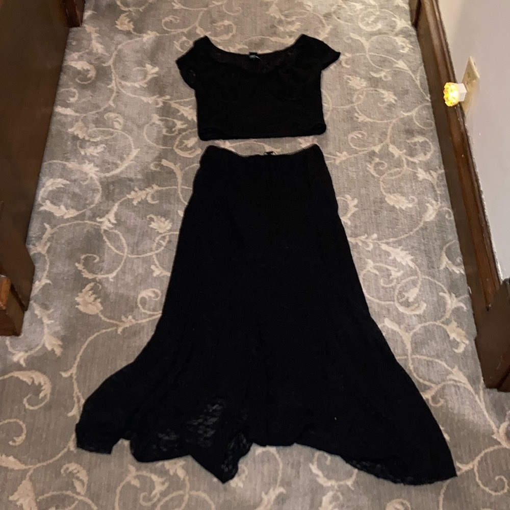Wild Fable Lacy Crop Top & Skirt Set